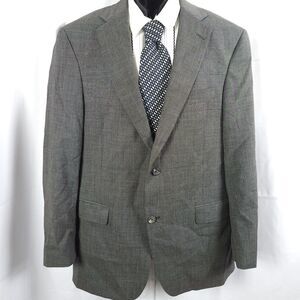 Hart Schaffner Marx Mens 41R Gray Wool 2-Button Single Vent Sports Coat Blazer